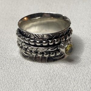 Citrine meditation spinner ring size 9